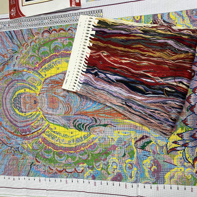 Tranh thêu kín Phật a di đà vs8272, kích thước 100 x 70 cm, 11ct thêu 3 sợi