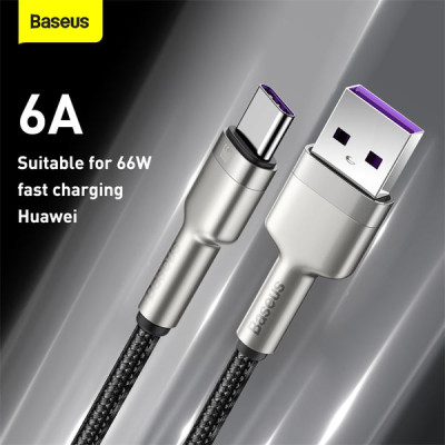 Cáp sạc nhanh Baseus Cafule Series Metal Data Cable USB to Type-C 66W CAKF- Hàng chính hãng