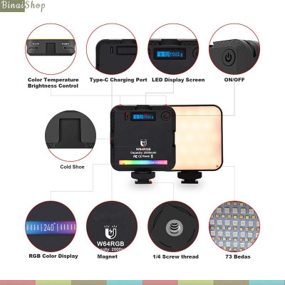 Luxceo W64 RGB - Đèn LED Hỗ Trợ 20 Hiệu Ứng Cho Quay Phim, Chụp Hình- Hàng chính hãng