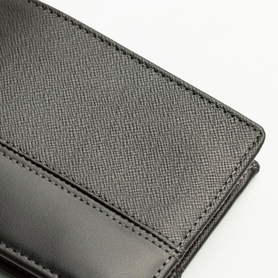 Ví nam da taiga phối da nappa cao cấp V142 - Bụi leather