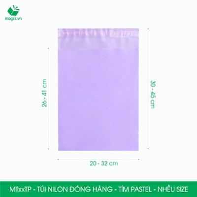 Combo 100 túi nilon gói hàng - túi niêm phong đóng hàng màu tím pastel - NHIỀU KÍCH THƯỚC