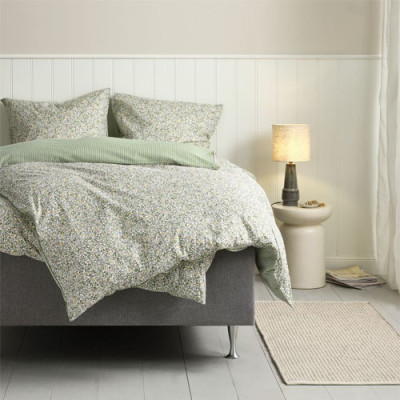 Bộ vỏ chăn gối đôi cotton | JYSK Josefine | xanh lá | R200xD220cm/R50xD70cm