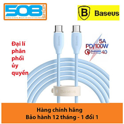 Cáp sạc nhanh PD100W Baseus Jelly Liquid Silica Gel Fat Charging Data Cable C to C - Hàng chính hãng