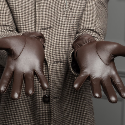 Găng tay nam da cừu cao cấp BHY8715 Bao da lái xe, lót lông, giữ ấm tốt, cản gió. Bảo vệ đôi tay