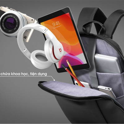 Balo laptop KINGBAG KRATOS 15” thời trang, mỏng nhẹ, bảo vệ CỘT SỐNG, trượt nước, ngăn chống trộm - Hàng chính hãng