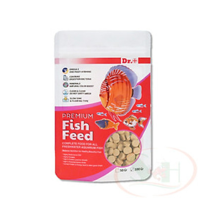 Thức ăn cá Dr+ Premium Red Worm Tablets cám dán sâu đỏ bể cá tép thủy sinh 