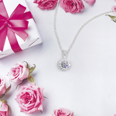 Vòng Cổ Dây Chuyền Nữ Bạc Chuẩn 925 Dây Xoắn Kép Mặt Đá CZ Cao Cấp Sáng Đẹp Hình Vòng Tròn DMD452 Bạc Hiểu Minh