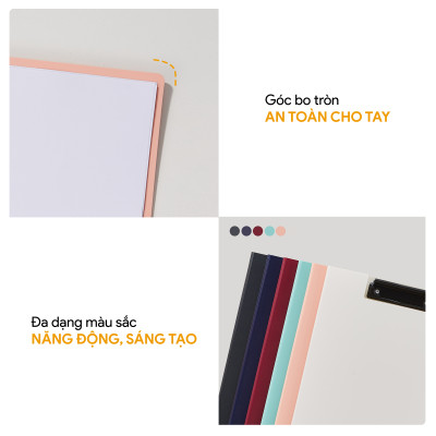 Trình ký đôi A4, kẹp tài liệu dọc chất liệu nhựa PP cao cấp Thương hiệu AO+