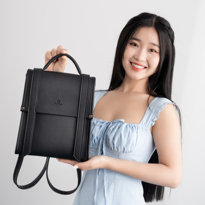 Balo Yuumy ( Thời trang nữ phối màu cỡ trung - Balo da Bergen YBA107 )