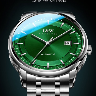 Đồng hồ nam chính hãng IW CARNIVAL IW572G-1 Kính sapphire ,chống xước,Chống nước ,Bảo hành 24 tháng,Máy cơ (Automatic),Dây kim loại thép không gỉ 316L
