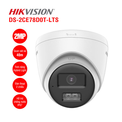 Camera Hikvision 2.0Mp full color tích hợp MIC  sử dụng với đầu ghi hình . DS-2CE16D0T-LTS, DS-2CE78D0T-LTS, DS-2CE17D0T-LTS - Hàng chính hãng