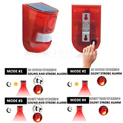thiết bị báo động chống trộm hồng ngoại, không dây sử dụng năng lượng mặt trời.