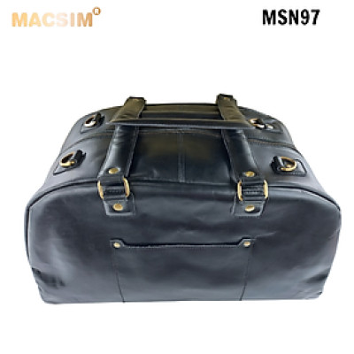 [Túi Da Thật Du Lịch Macsim MSN97 màu đen – Da Bò Nguyên Miếng | Cổ Điển – Thủ Công – Chính Hãng]