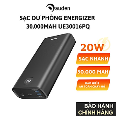 Sạc dự phòng Energizer 30,000mAh UE30016PQ, hỗ trợ sạc nhanh 20W đa nền tảng - Hàng chính hãng bảo hành 1 đổi 1 2 năm
