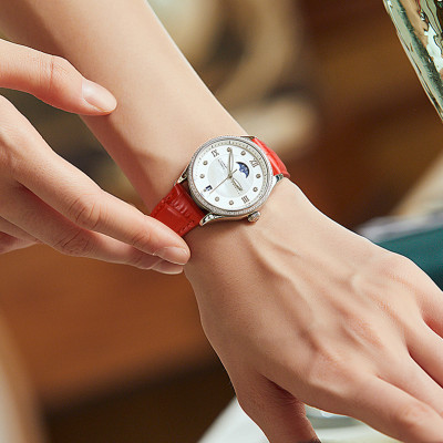 Đồng hồ nữ chính hãng I&W CARNIVAL IW582G-3 Kính sapphire ,chống xước ,Chống nước 30m ,Bảo hành 24 tháng,Máy cơ (Automatic),dây da cao cấp, thiết kế đơn giản dễ đeo