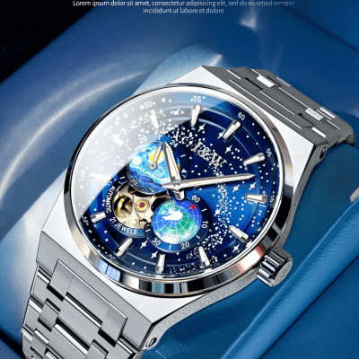 Đồng hồ nam chính hãng IW CARNIVAL IW708G-2 Kính sapphire ,chống xước ,Chống nước 50m ,Bảo hành 24 tháng,Máy cơ (Automatic),dây kim loại thép không gỉ 316L, thiết kế đơn giản dễ đeo