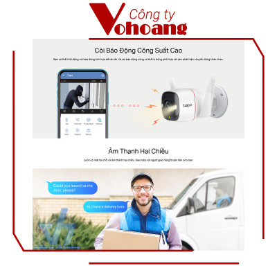 Camera WiFi Ngoài Trời TP-Link Tapo C320WS Độ Phân Giải 2K QHD - Hàng Chính Hãng
