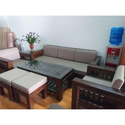 Bộ ghế gỗ đối caro sồi Nga BG023