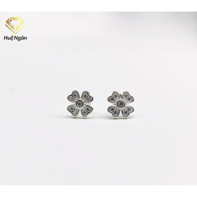 Bông tai bạc Ý 925 Huệ Ngân - Cỏ bốn lá may mắn YCXR117