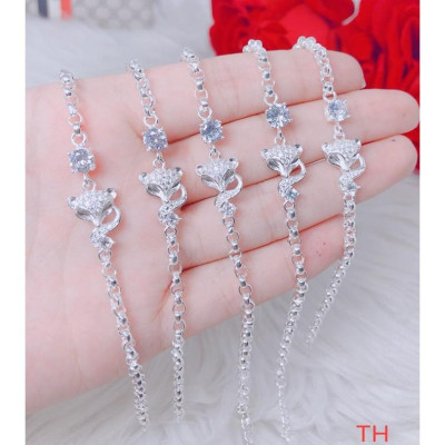 Lắc tay bạc dây bi hình hạt gạo chất liệu bằng bạc s925 SA0125