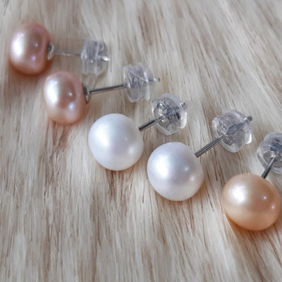 Bông tai bạc ngọc trai nuôi BHBT374