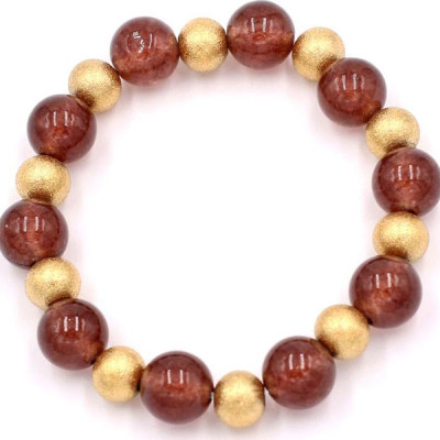 Chuỗi tay đá vân rồng nâu 10 ly VVRNHVT1 - hợp mệnh Kim, mệnh Thổ