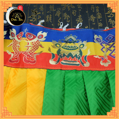 Rèm quây bàn thờ rèm viền quây hình bát bảo cát tường, rèm che chân tường phòng thờ trang trí màu sắc mật tông Diệu Tâm