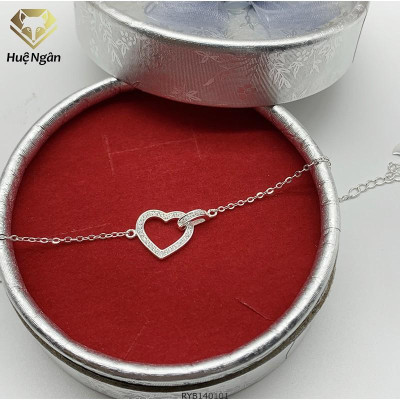 Lắc tay bạc 925 Huệ Ngân - Tim xinh đính đá RYB140101