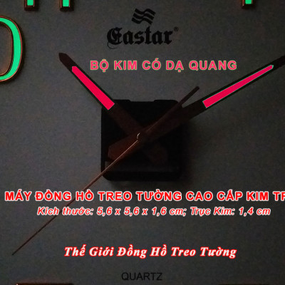 Máy Đồng Hồ KIM TRÔI EASTAR Độ Chính Xác Cao – Bộ Kim Đao Thân Kim màu VÀNG ĐỒNG có DẠ QUANG màu HỒNG – Kèm theo Pin Maxell.