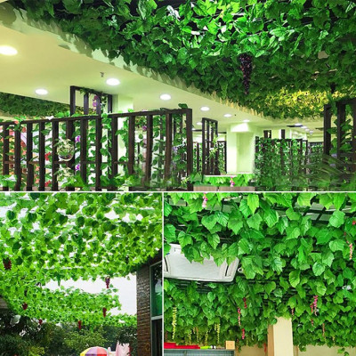 Bó 12 dây lá nho giả vải - Size 210cm - Cây giả, hoa lụa Decor trang trí nhà cửa