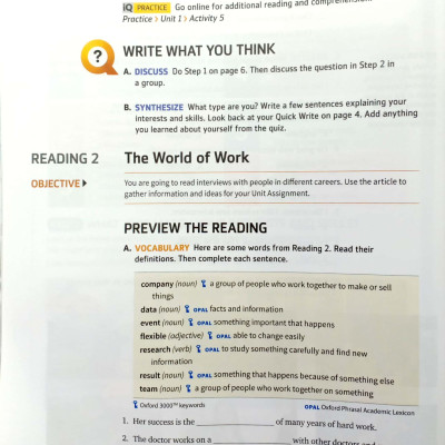 Q: Skills For Success: Level 1: Reading And Writing Student Book With iQ Online Practice - 3rd Edition