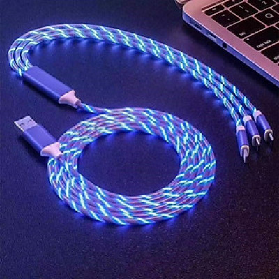 CÁP SẠC 3 ĐẦU CÓ DÂY CHẠY ĐÈN LED SẠC ĐƯỢC CÁC DÒNG ĐIỆN THOẠI - Hàng chính hãng