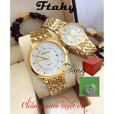 Cặp Đồng Hồ Nam Nữ Baishuns Ftaky 544, Siêu Sang Kính Sapphire chống xước vô cùng đẹp đẽ, chống nước tuyệt đối - Hàng chính hãng