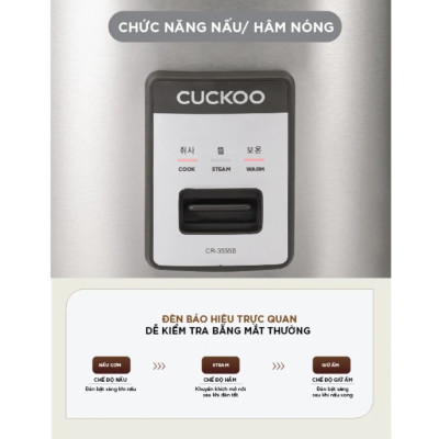 Nồi cơm điện công nghiệp 6,3L Cuckoo CR-3555 - Hàng chính hãng, Bảo hành 24 tháng