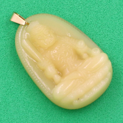 Mặt dây chuyền Phật Bất Động Minh Vương thạch anh vàng 4.3cm MTVO1 - phật bản mệnh tuổi Dậu