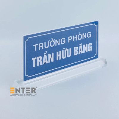 Kệ mica 2 mặt Enter E17B LR 12x26cm, đế mica 5.5x29cm dày 20mm vát 2 cạnh