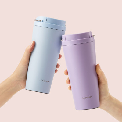 Bình giữ nhiệt LocknLock Bucket One-Touch LHC3345 có quai dung tích 550ml thép không gỉ - 3 màu