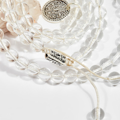 Vòng chuỗi hạt đeo tay 108 viên đá thạch anh trắng 6mm mệnh thủy , kim - Ngọc Quý Gemstones