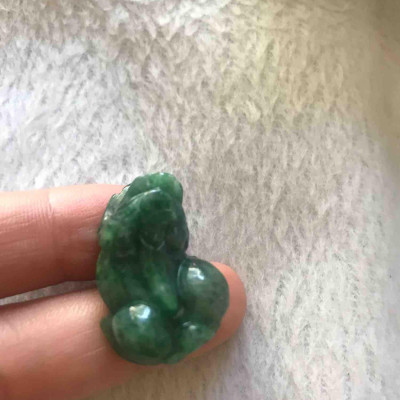 MẶT TỲ HƯU XANH CẨM THẠCH ĐẬM to NAm mệnh Thủy Mộc Hoả 3cm đá thiên nhiên