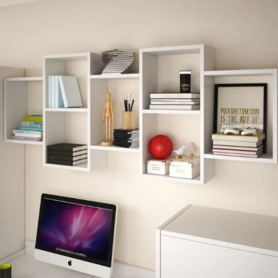 Kệ Gỗ Treo Tường 7 Ngăn Juno Sofa CTKT518 KT 160x15x65cm