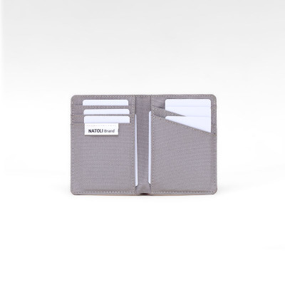 Ví da nam nữ dáng đứng NATOLI gập đôi đựng thẻ cao cấp BST Simple Vertical Wallet V3