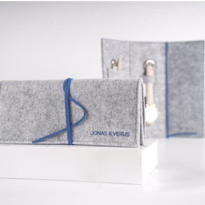 Đồng hồ đeo tay Nam hiệu JONAS & VERUS Y01646-Q3.BBXLB, Máy Pin (Quartz), Kính Sapphire, Dây da Italy