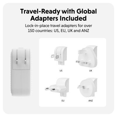 Sạc Nhanh HyperJuice Travel Charger 70W USB-C GaN - Sạc Đa Năng Cho Mọi Chuyến Đi, hàng chính hãng