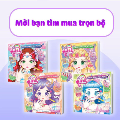 Sách Tiệm làm nail - Công chúa kẹo ngọt (400+ stickers dễ thương) - Sách bóc dán sticker cho bé gái - Megabook