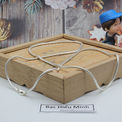 Dây Chuyền Nam Bạc Nguyên Chất S99 Kiểu Sợi Dây Mì Bền Đẹp Dài 55cm-56cm DBN069 Bạc Hiểu Minh