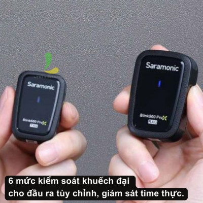Micro thu âm Saramonic Blink500 ProX Q20 - Micro ghi âm pin 10h và truyền dẫn công nghệ tần số không dây 2.4GHz - Hàng nhập khẩu