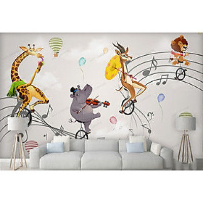 (HCM)Tranh dán tường 3d hoạt hình âm nhạc trang trí lớp học nhạc, trang trí lớp mầm non có sẵn keo