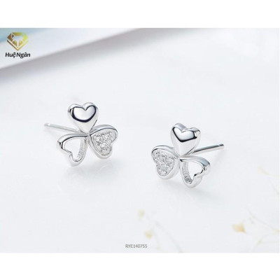 Bông tai bạc Ý Huệ Ngân - Cỏ ba lá may mắn RYE140755