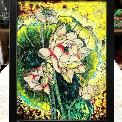 Tranh Sơn Mài - HOA SEN | Size 30x40 cm | Tinh Hoa Nghệ Thuật Việt – Thanh Tịnh và Trang Nhã