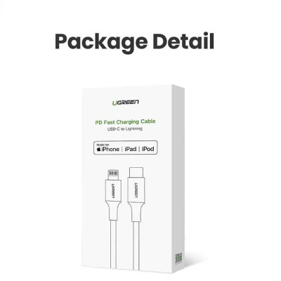 Ugreen UG80564US304TK 1M màu xanh đen cáp chuyển usb type c ra apple lightning dây dù hỗ trợ sạc nhanh PD - HÀNG CHÍNH HÃNG